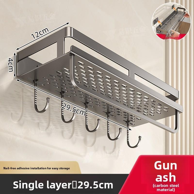 Bathroom Wall Mount Aluminum Storage Shelf With Removable Design For Toilet And Vanity Use