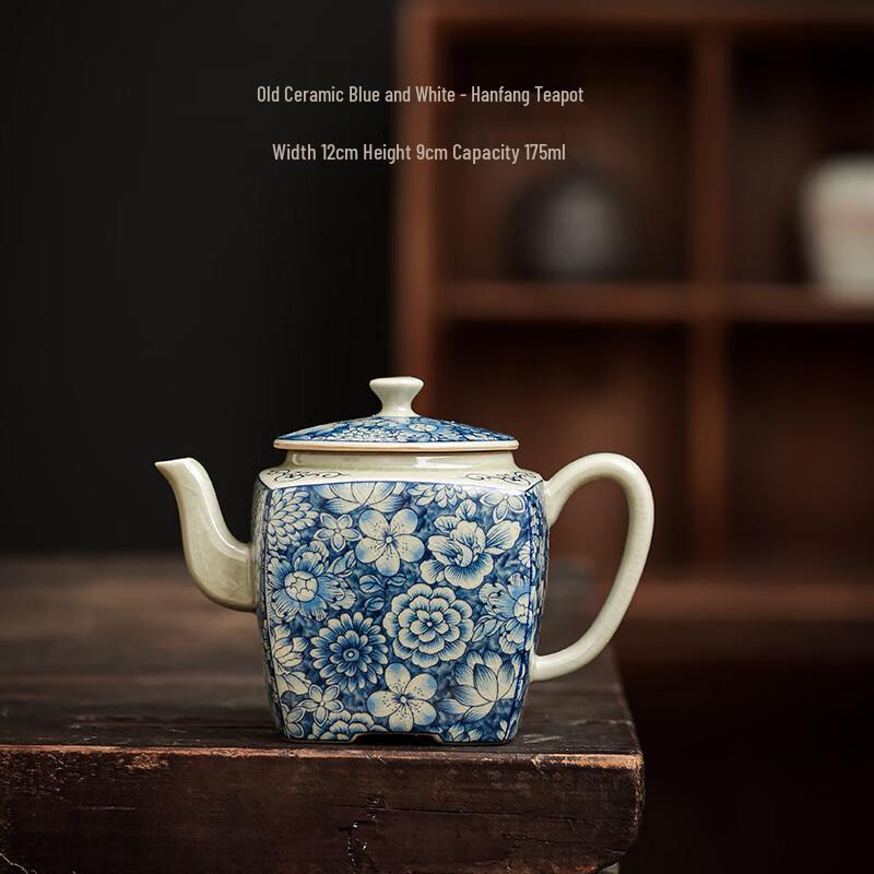 Traditional Chinese Blue & White San Cai Gaiwan Tea Set