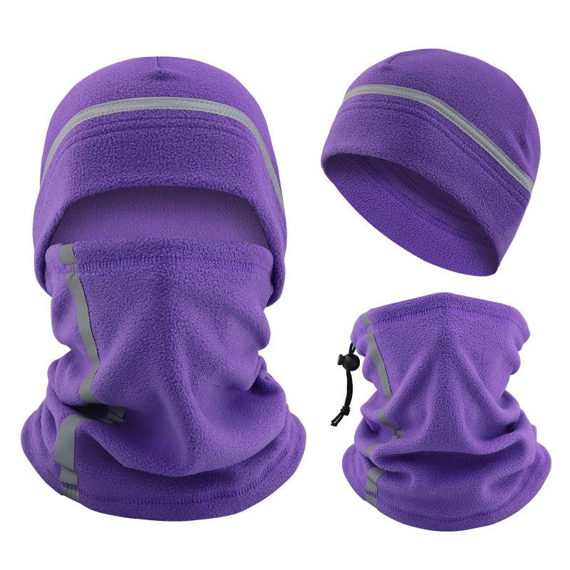 Reflective Warm Hat & Scarf Set for Autumn/Winter Cycling - Night Riding Cold Protection with Mask