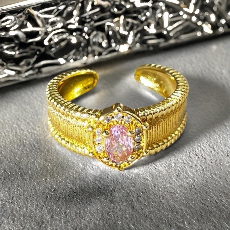 Three-Dimensional Exquisite Medieval French Retro Open Ring Luxury Light Luxury Niche Zircon Accessories Women