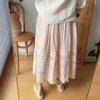 Johnature Vintage Ramie Patchwork Women Skirts Spring Mori Elastic Waist Solid Color Female Skirts