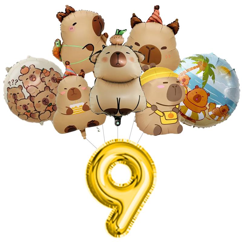 New Capybara Birthday Decoration Capybara Tableware Party Balloons Cups Plate Kit Banner Backdrop Cartoon Deco Supplies Set