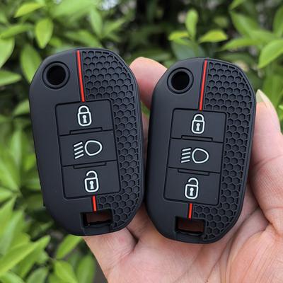For Citroen C3 C4 Cactus C6 C8 For Peugeot 208 308 408 508 2008 3008 4008 5008 3 Buttons Silicone Car Flip Key Case Cover Shell
