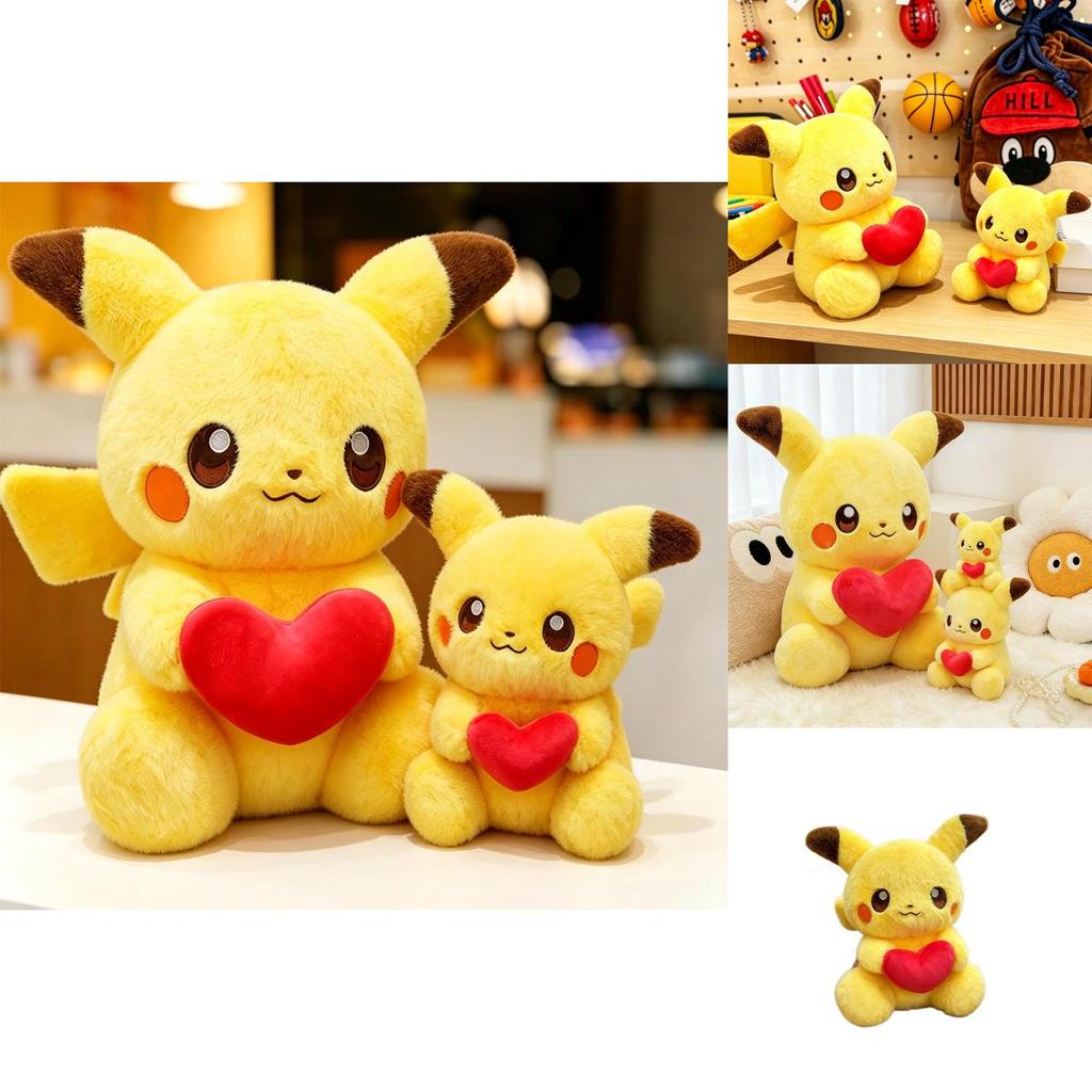 Loving Heart Pikachu Plush Doll Kids Cute Toy Gift For Children And Girls
