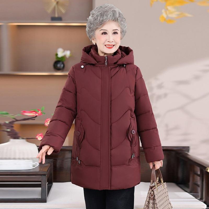 

Утепленная одежда для женщин с новыми длинными съемными капюшонами этой зимой, свободные куртки большого размера с утеплителем, куртки и топы. 5XL [recommended 150-80kg] малиновый