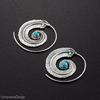 He Cheng Geometric Spiral Feather Alloy Hoop Earrings for Women