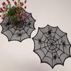 2/4Pcs Spider Web Black Lace Tablecloth Halloween Table Cloth Decorative Placemat Cosplay Spider Silk Party Table Ornament