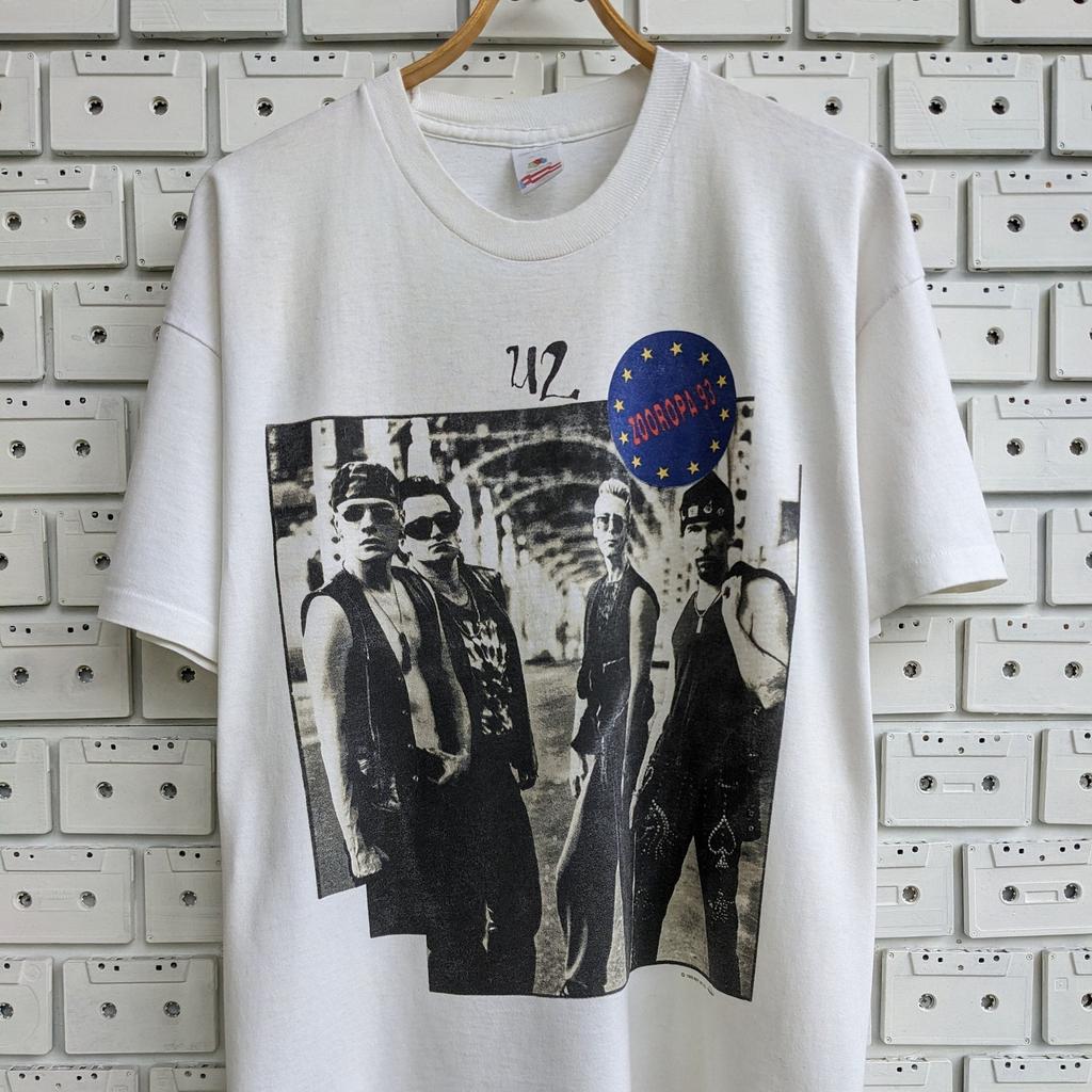 Maglietta Vintage U2-Zooropa Zoo TV del 1993 Rock Alternativo Irlandese Post Punk Band Merchandising Tour Maglietta Taglia XL