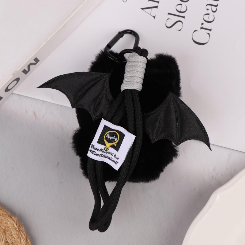 1 Piece 10Cm Ghost Wings Little Black Cat Plush Toy Doll Pendant Ins Big Eyes Punk Bag Decoration For Boy Girl Birthday Gifts
