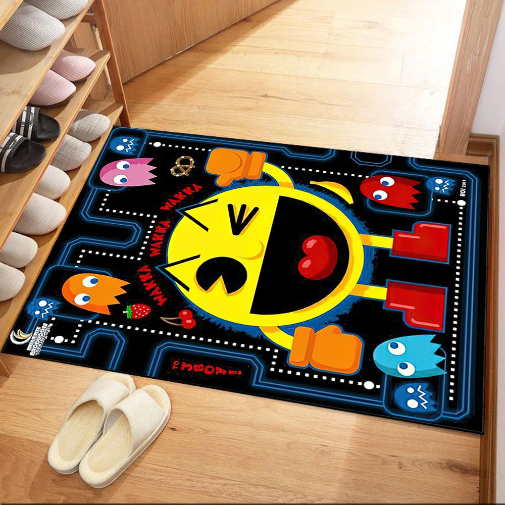 Pac-man Adventure Square rugs are a great choice for living rooms, bedrooms, home décor, and as gifts.