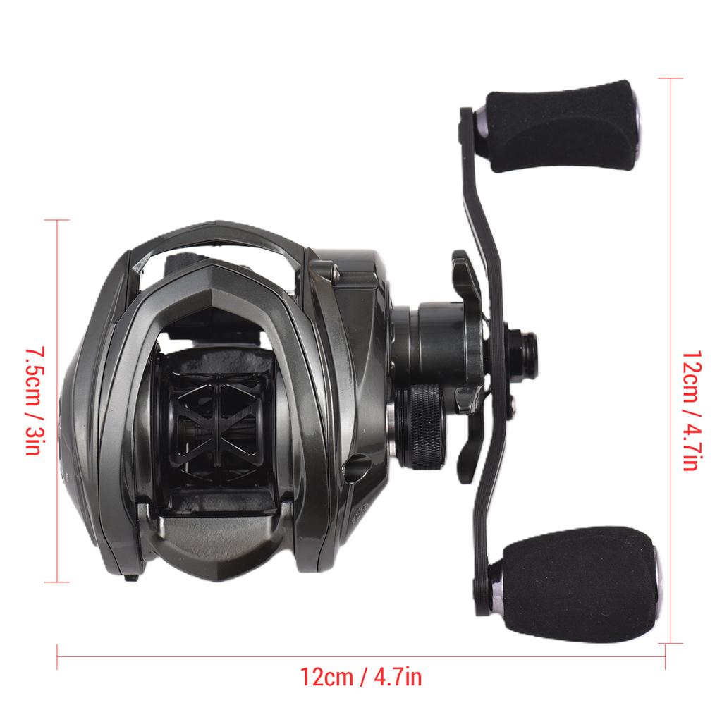 Köderwurfrolle Ultraleichtes Carbon Drop Wheel 5+1 High-Speed ​​8.1:1 Gang 6kg Angelrolle Baitcasting-Rolle Carbon Angelrolle