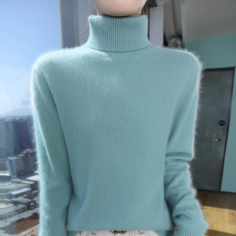 Damen Kaschmirpullover Qinghe Kaschmir 30% Kaschmir 30% Nerz 30% Wolle 10% Nylon Dicker Kaschmirpullover für Damen im Herbst und Winter, weich und warm