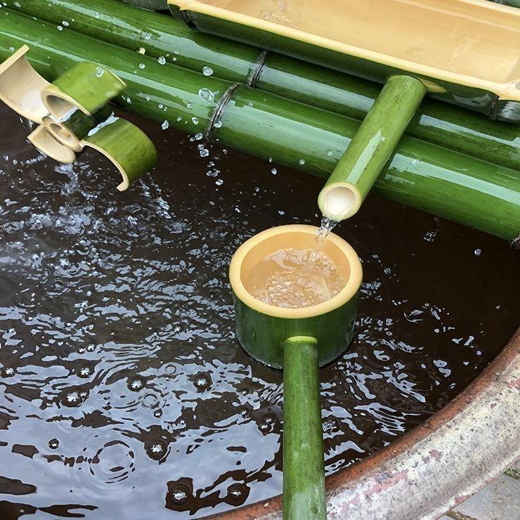 Bamboo-Finished Ceramic Fish Tank Fountain with Oxygenation & Humidification