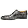 Fashion Men's Shoe Fashion Crocodile Printed For Office Wedding Party Handmade by Top Layer Cowhide Leather Comfortable Monk Style Shoes