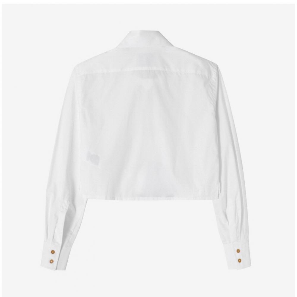 Vivienne WeStwood 1501005u W009q A401 Orb Logo Embroidery Heart Cut Off Crop Women S Shirt