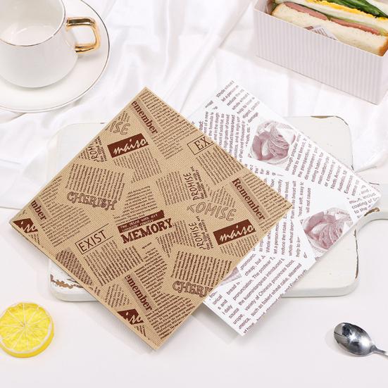 

100 шт бумажный пакет для сэндвичей маслостойкий одноразовый пищевой квадратный завтрак треугольный хлеб закуска лакомство гамбургер мешок для хранения еды комплект 100pcs D