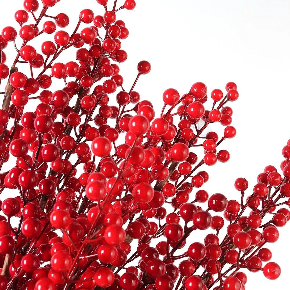 Artificial Red Berry Bouquet Christmas Decoration Fake Flower for Home Decor Xmas Tree Navidad New Year 2025 Ornaments Accessory
