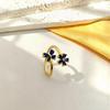 Korean Fashion Purple Zircon Butterfly Flower Adjustable Women's Ring