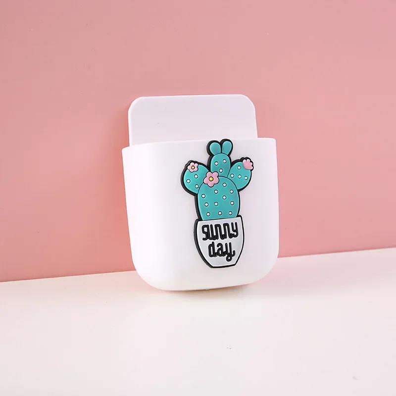 Cute Storage Rack Desk Organizer Pen Holder Self Adhesive Stationery Holder Remote Control TV Mobile Phone Holder Office Supply