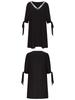 2026 Spring/Summer Plus Size Off-Shoulder V-Neck Sequin Chiffon Dress