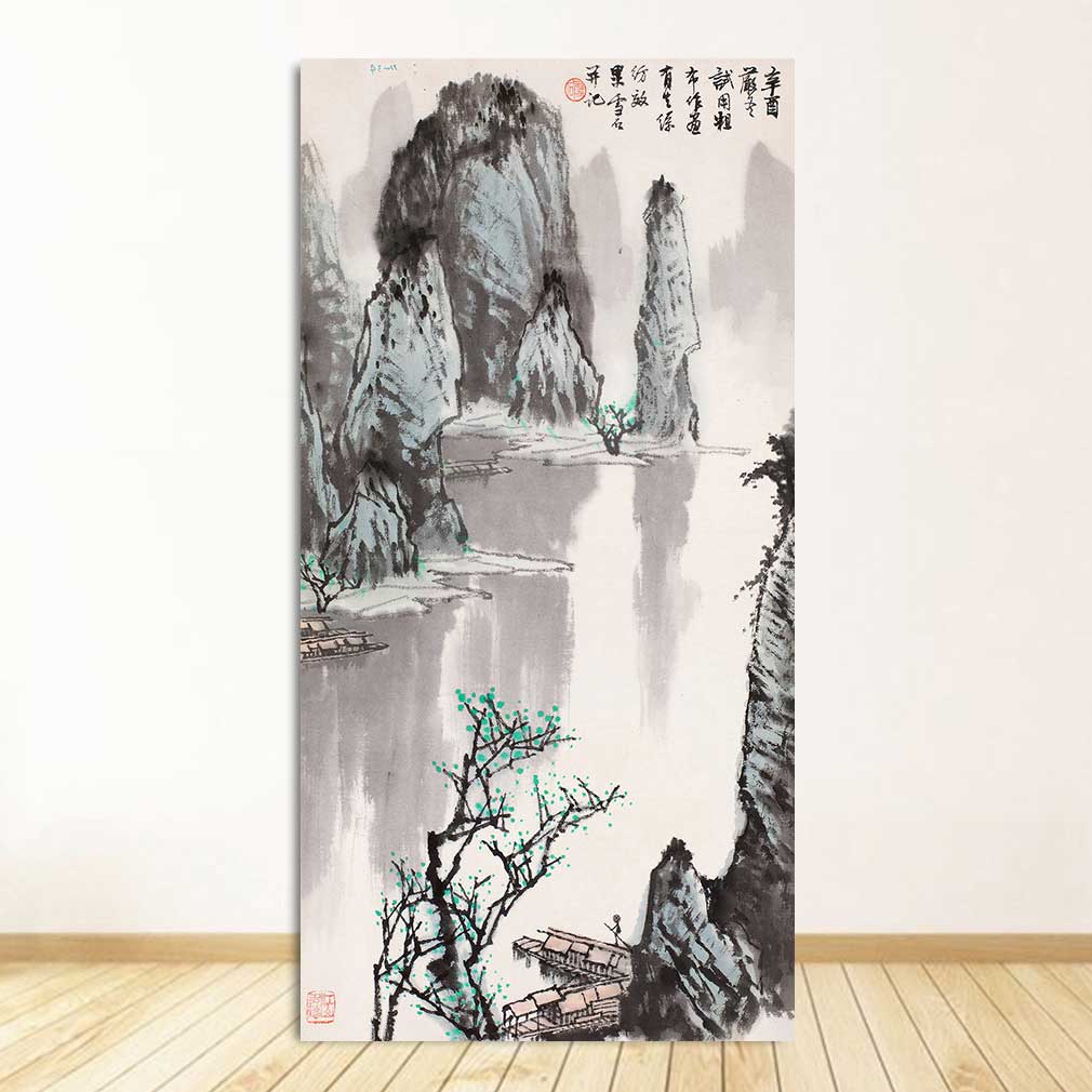 Classic Chinese Ink painting Landscapes Large Size Wall Picture For Living Room Home Decor-7 Huge Size Canvas Print Painting,