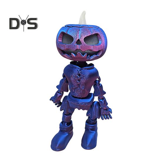 Halloween Pumpkin Figurine Glow-in-the-Dark Pumpkin Man Figurine with Movable Joints Flameless Jack O Lantern Ornaments for House Party Decor Gifts