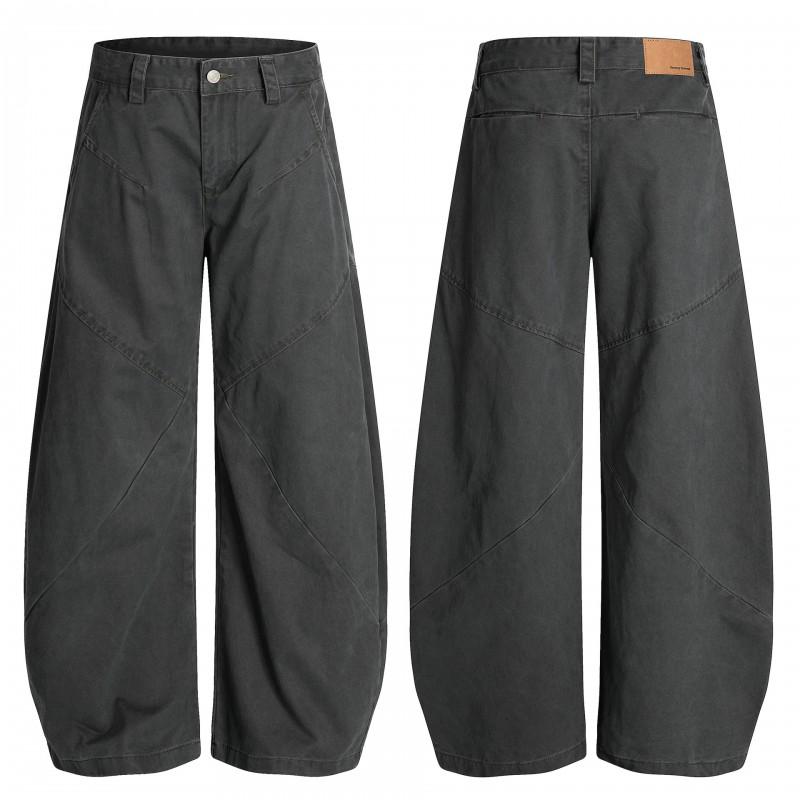 Unisex Streetwear Cargo Pants Men Women Loose Fit Straight Leg Cotton