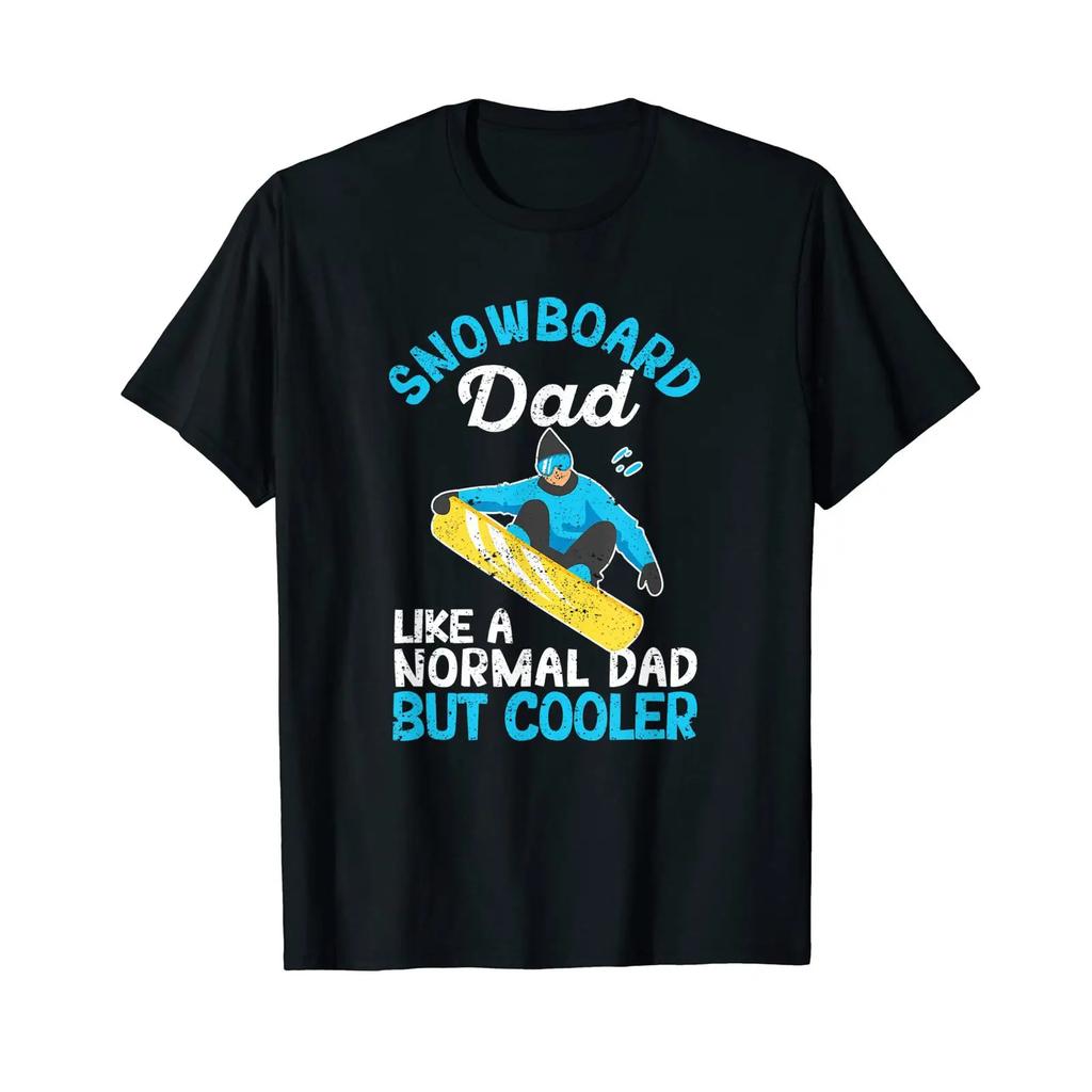 Mens Funny Snowboard Dad T Shirt Father Vintage Washed Comfortable Top For Everyday Wear Soft Versatile Stylish Breathable