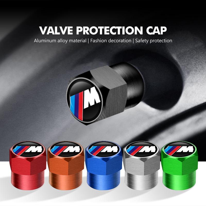 For BMW 4PCS Aluminum Car Wheel Tire Valve Cap Cover Auto Accessories X1 X2 X3 X4 X5 X6 X7 G20 G30 6GT E46 E90 E60 F10 E39