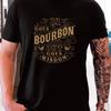 In Goes Bourbon Out Wisdom Funny Whiskey Lover T Shirt Unisexs Casual Drinking For Fans Vintage Washed Streetwear Homme Fashion