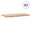 Garden Bench Cushions 2 Pcs Beige Melange 120 X 50 X 7 Cm Fabric