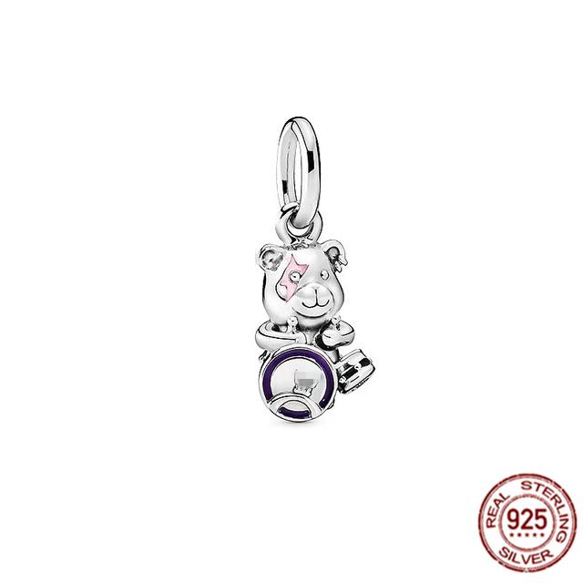Pendant Charm Bead Fit Bracelet /Necklace 925 Sterling Silver Jewelry Balloon Puppy Drummer Little Bear