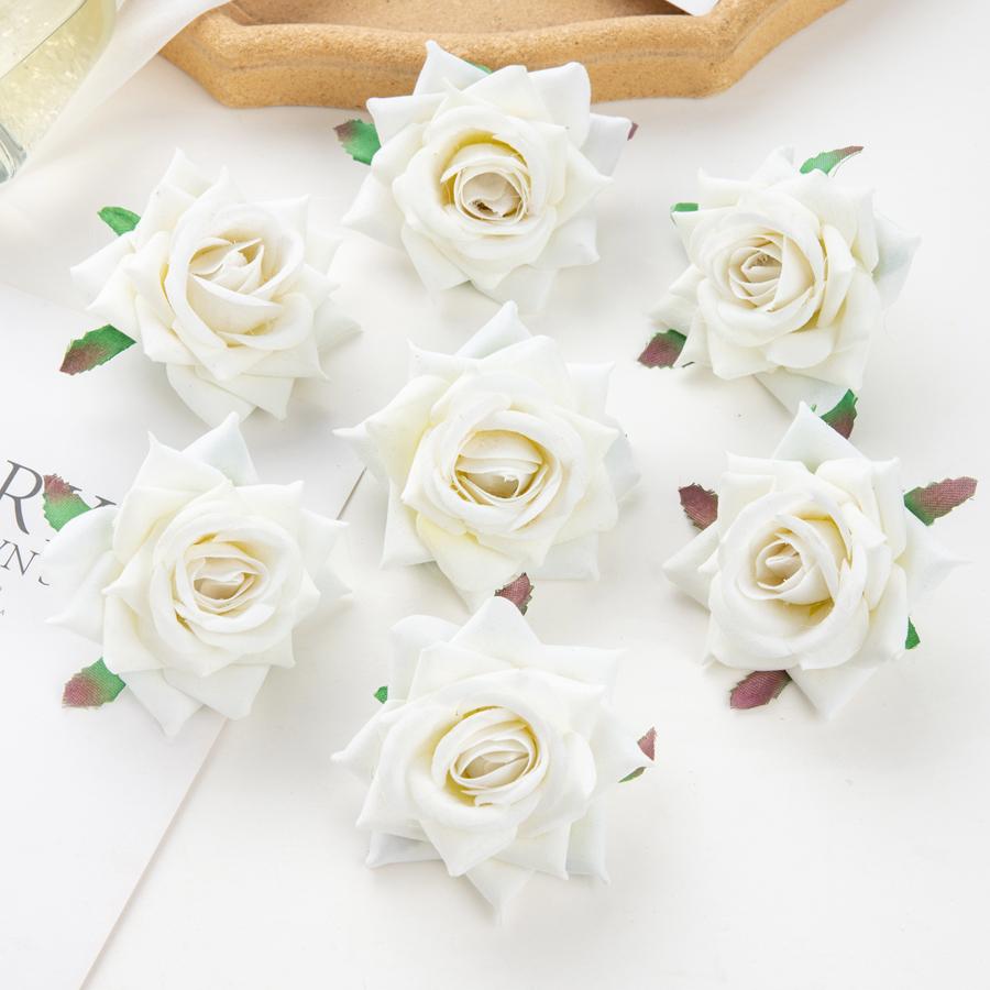 10Pcs Artificial Flowers for Scrapbook New 's Decortion Wedding Outdoor Garden Christmas Home Candy Box Flannel Rolled Roses