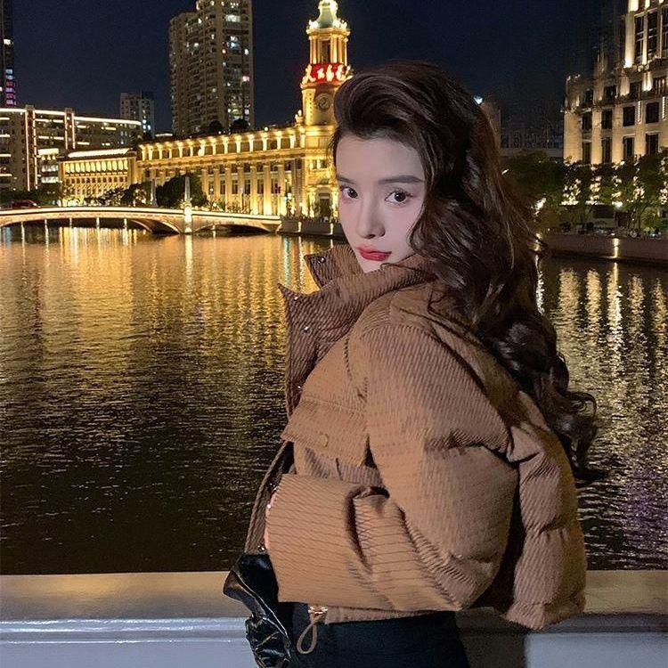 Down Cotton-padded Clothes for Women's Winter Short Thickened Cotton-padded Clothes, Retro Student Cotton-padded Jackets, Small Loose Design Jackets