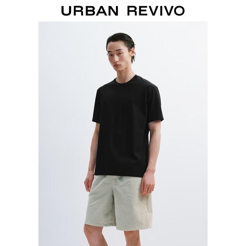 UR Men s Casual Ribbed Round Neck T-shirt L