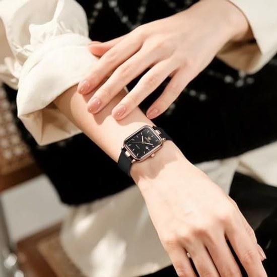 OLEVS Womens Watch Quartz Luminous Easy-to-Read Waterproof Silicone Band Date Popular Gift Women Rose Gold Black