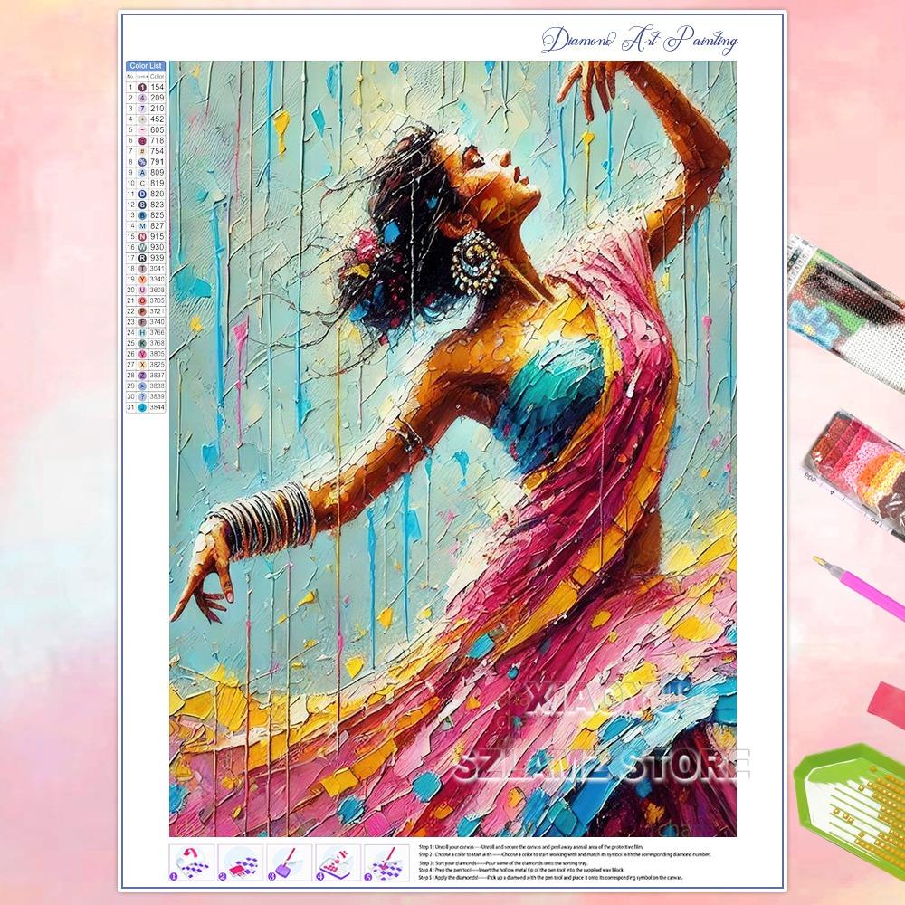 5D DIY Diamond Painting Dancing Beautiful Girl Full Square/Round Diamond Mosaic Embroidery Home Decor Handmade Gifts