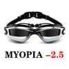 Myopia Goggles, Swimming Goggles, Silicone Swimming Goggles, Anti-Fog And Waterproof Men'S And Women'S Large-Frame Electroplated Glasses