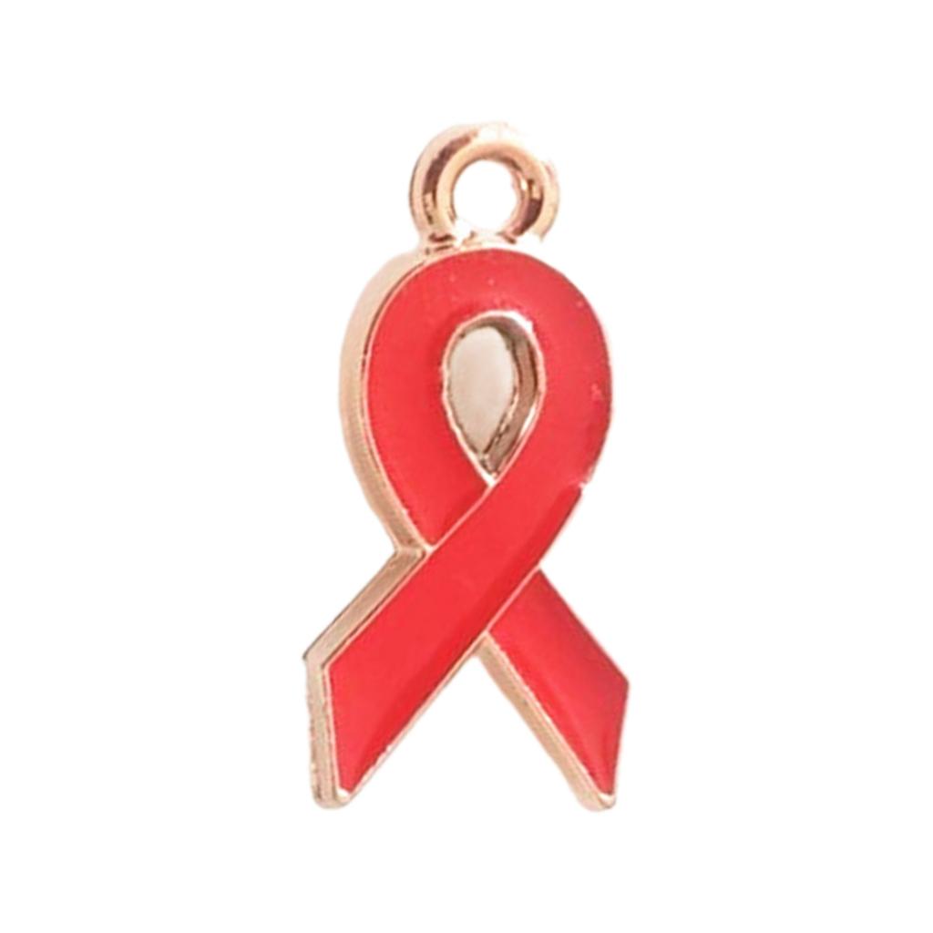 100Pieces Ribbon Pendants Long Lasting Breast Cancers Awareness Charm Hope Ribbon Pendant DIY Earring Dangle Accessory