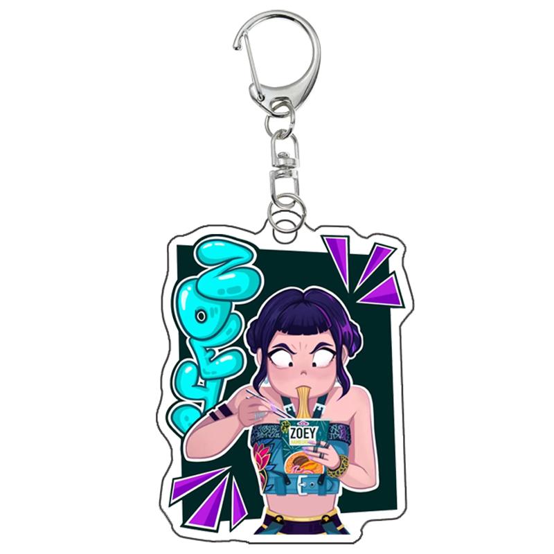 New Demon Hunters Kpop Rumi Zoey Jinu Mira Key Ring Acrylic Keyrings Huntrix Saja Boys Mystery Keychains Accessories Fans Gifts