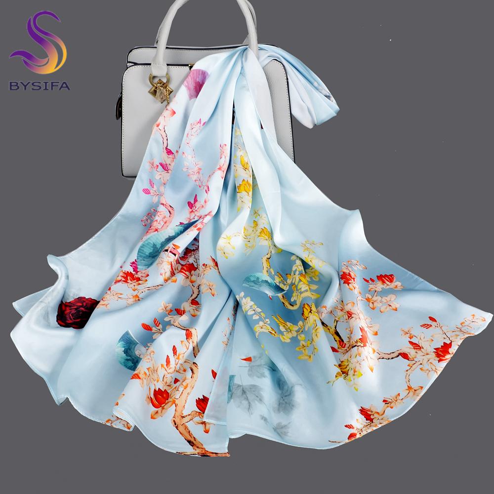 BYSIFA|New Beige Green Silk Scarves Bufanda Fashion Brand Autumn Winter Natural Pure100% Silk Scarf Hijab Shawl Echarpe 170*53cm