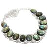 Natürlicher Labradorit Edelstein Handgemachte 925 Sterling Silber Elektroform Halskette, Labradorit Silber Für Frau Unisex Anhänger Watte Geschenke