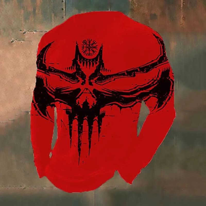 Men's Retro Viking Norse Mythology Totem 3D Printed Casual T-shirts Round Neck Fashionable Long Sleeved T-shirts