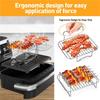 ABWR-2PCS Air Fryer Rack, Air Fryer Double Layer Rack, Multi-Purpose Air Fryer Parts Grilling Rack With 5 Skewers