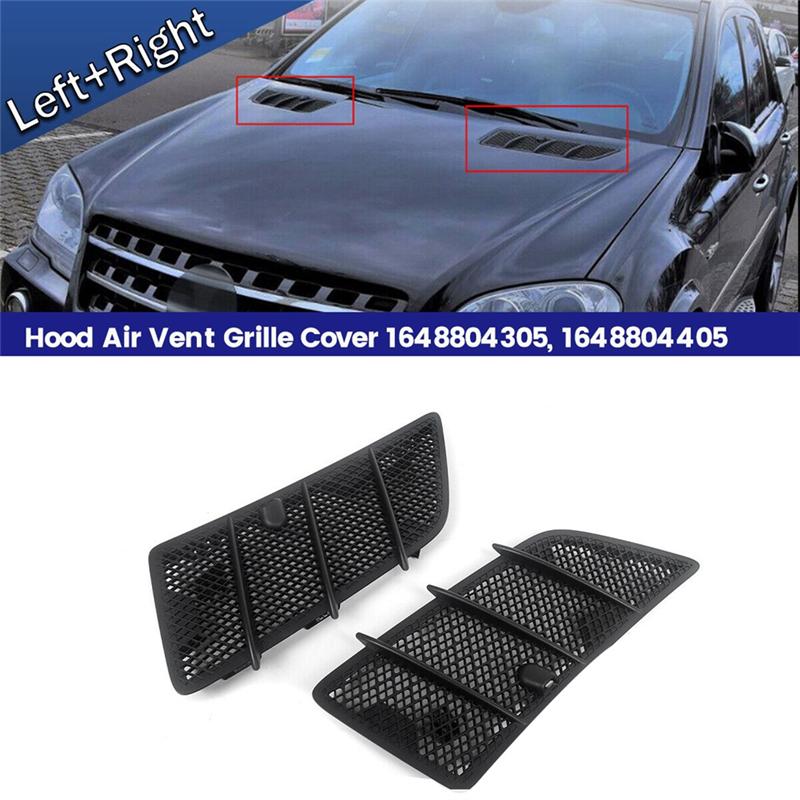 1Pair Hood Air Vent Grille Cover For Mercedes-Benz ML GL-Class W164 2007-2012 ML320 350 ML63AMG GL350 Radiator Vent Grid-A87Q