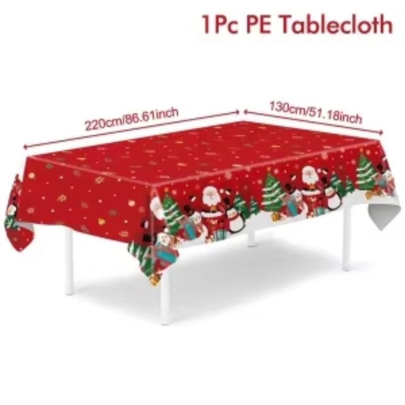 Christmas Plastic Tablecloth Merry Christmas Decorations For Home Table 2026 Navidad Noel Xmas Decor Happy New Year Gift 2026