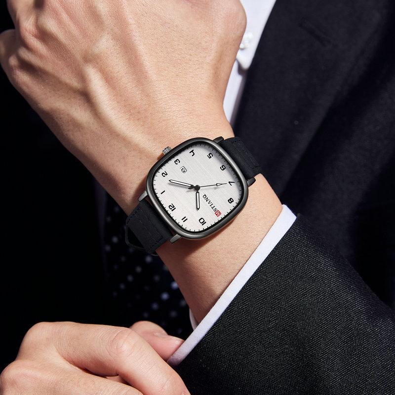 Teen Watch Men'S Trend High Value Fashion Calendar Simple Design Belt Quartz Watch Men