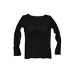 Versatile Autumn Modal Base Layer Shirt with Chest Pads, Slimming Long-Sleeve Round Neck, Wear Alone or as Inner Layer.