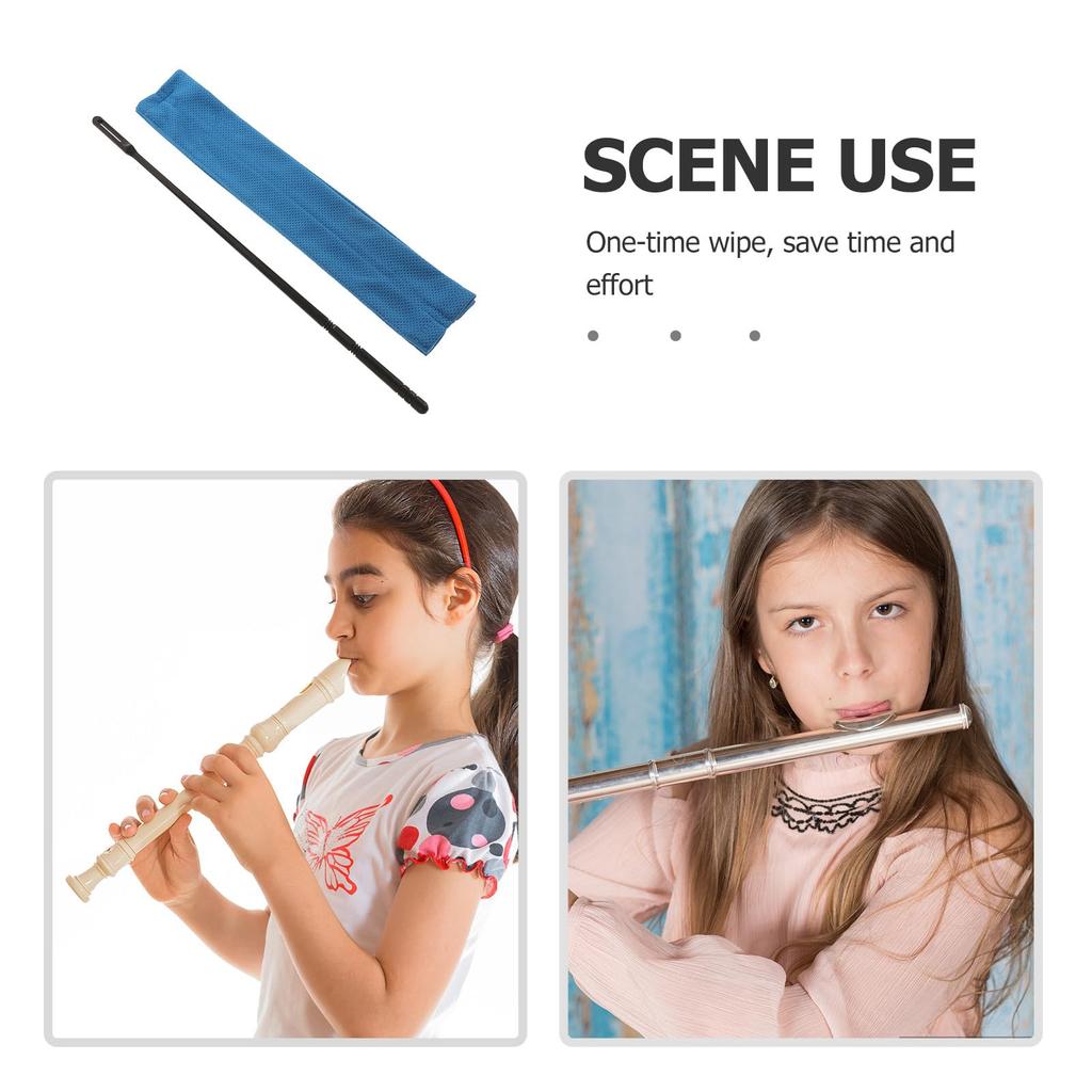 KAJNBN Recorder Cleaning Kit with ABS Probe - Ideal for cleaning flutes. Features a durable, high-efficiency fiber material. Blue instrument cleaning