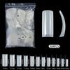 504Pcs Extra-Long C Curve False Nail Tips Abs Straight Coffin Fake Nails Half-Cover Press On Nail Tips